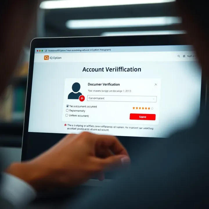 Verification process on IQ Option showing document upload and confirmation status
