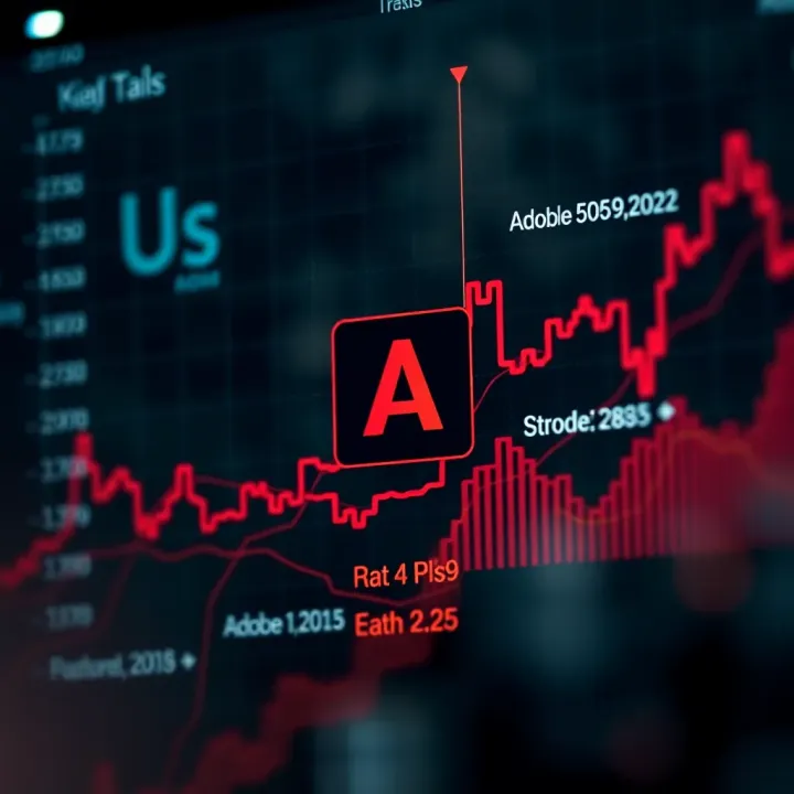 Illustration of growth opportunities and potential risks impacting Adobe's future stock value