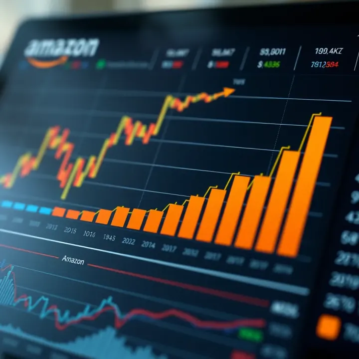 Analysis of Amazon's Financial Performance and Investment Risks Chart illustrating Amazon's financial performance metrics and risk factors in an investment context