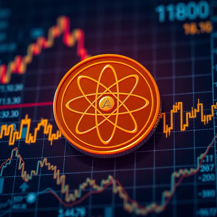 Graph depicting Atom coin price fluctuations influenced by market dynamics and technological progress
