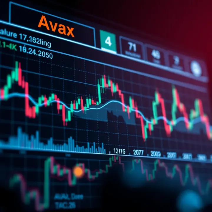 Graph showing Avalanche cryptocurrency price trends with technical indicators