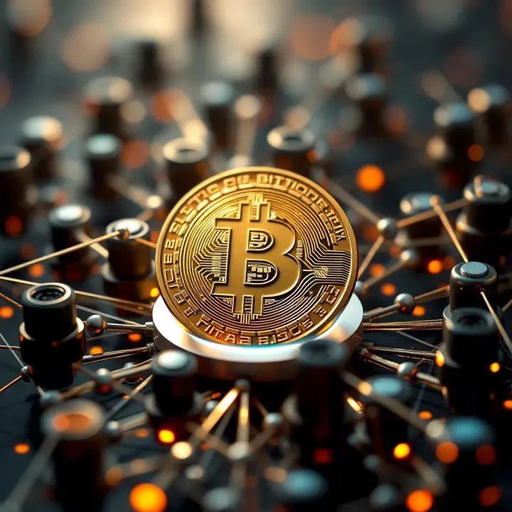 Bitcoin Cash Blockchain Technology and Network Developments Illustration of blockchain technology with digital nodes representing Bitcoin Cash network