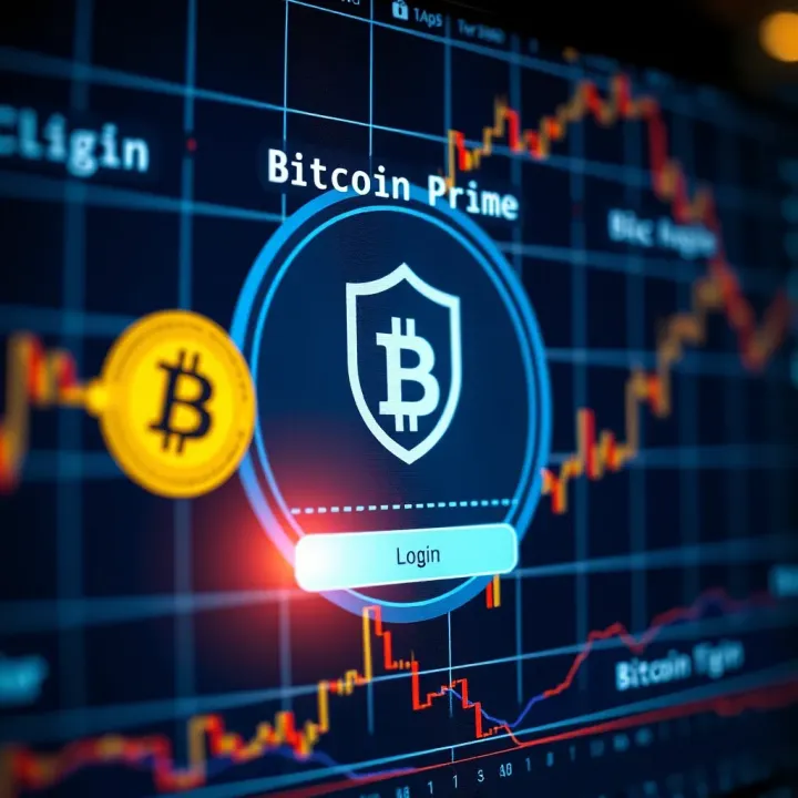 Secure Login for Cryptocurrency Trading Platform Secure login screen featuring cryptocurrency symbols and shield icon
