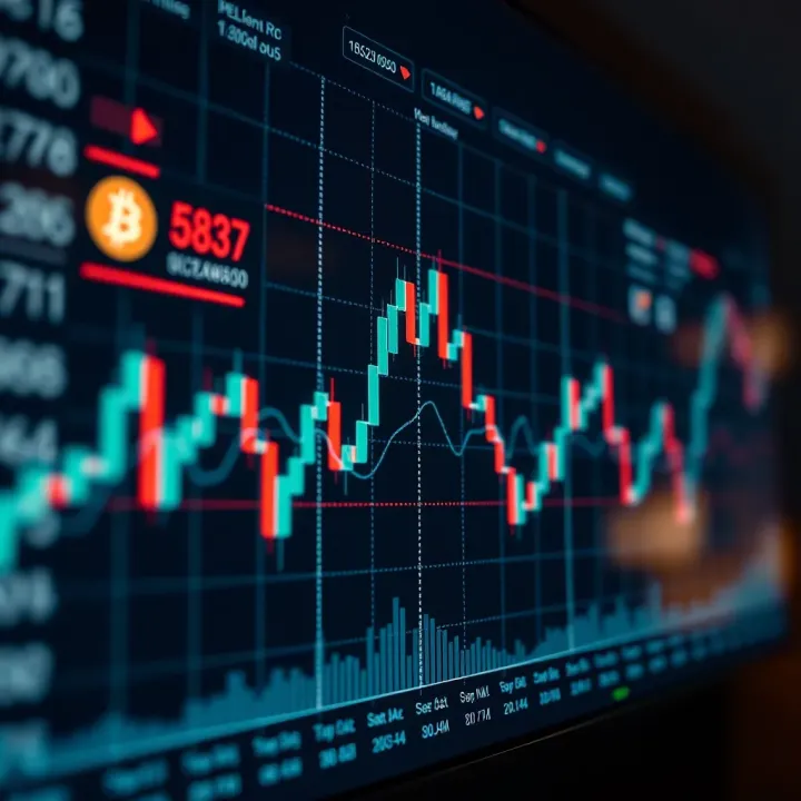 Bitcoin Trading Trends on Digital Interface Graph displaying Bitcoin trading trends on a digital platform interface