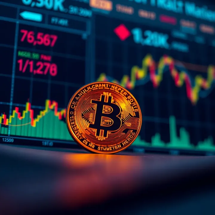 Graph showing Bitcoin price fluctuations and market trends
