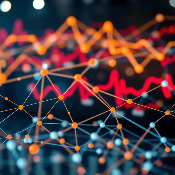 Blockchain Network Impact on Cryptocurrency Market Dynamics Conceptual illustration of blockchain network influencing cryptocurrency market dynamics