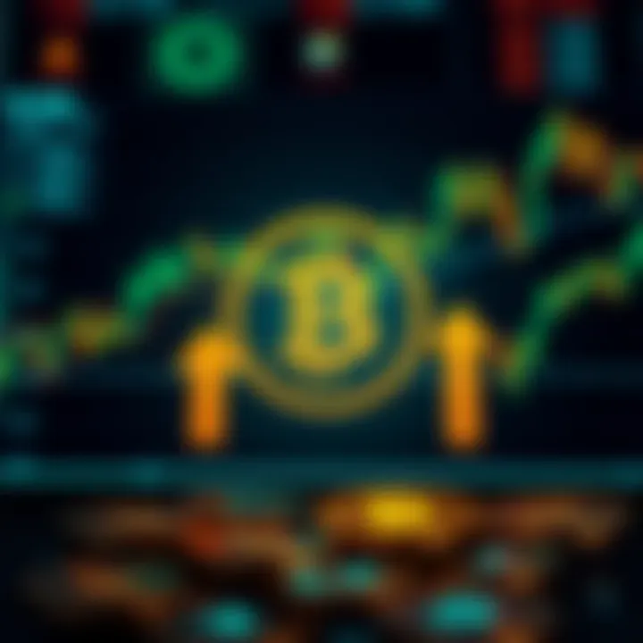 Digital Currency Indicators and Future Outlook for Bitcoin Illustration of digital currency symbols with upward and downward arrows