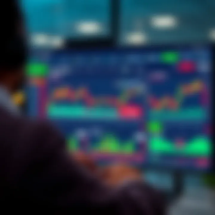 Virtual trading dashboard showing simulated stock market data and portfolio management tools