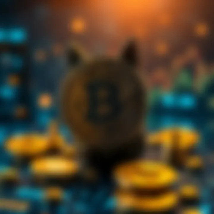 Key Market and Technological Drivers Affecting Dogecoin's Future Value Visual representation of technological and market factors influencing cryptocurrency value including digital networks and currency symbols