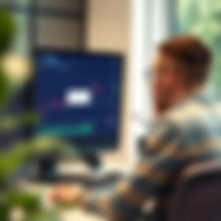 Common Withdrawal Challenges on Expert Option Illustration showing a frustrated trader looking at a computer screen displaying withdrawal errors on a trading platform