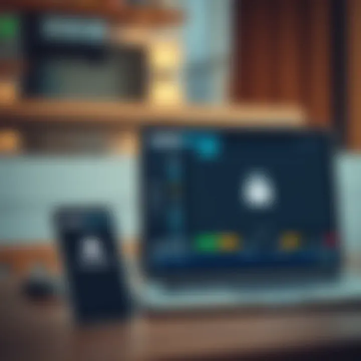 Mobile and laptop showing ExpertOption platform with security icons