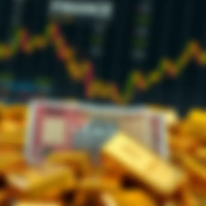 Global economic events impacting gold market with Indian rupee and gold bars