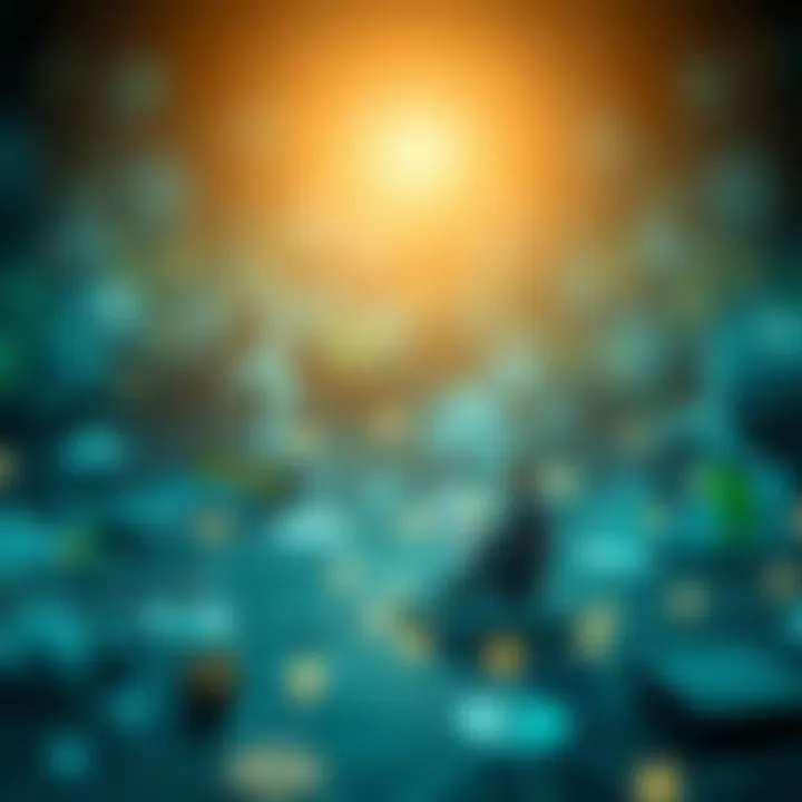 Digital network and renewable energy icons symbolizing technology and sustainability advancements
