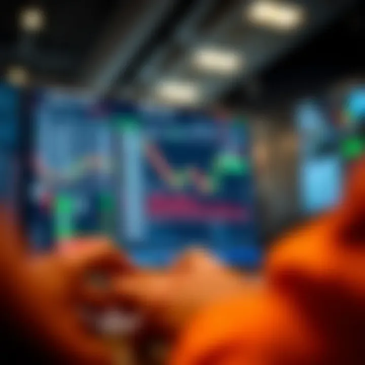 Illustration of an online trading platform interface showing option contracts and market data