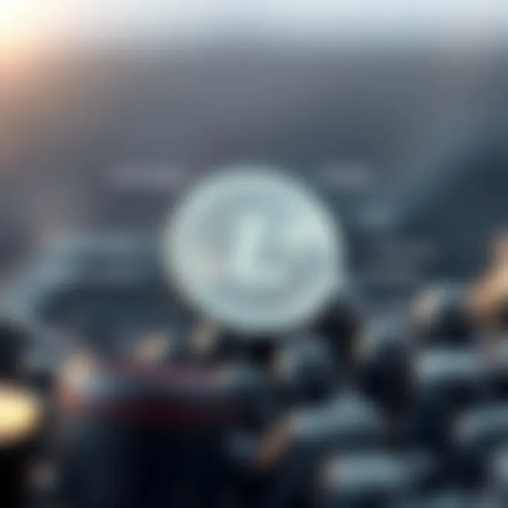 Visualization of factors influencing Litecoin's value including technological updates and market sentiment