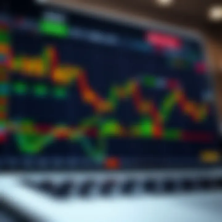 Visual representation of options trading concepts with charts and financial symbols on a digital interface