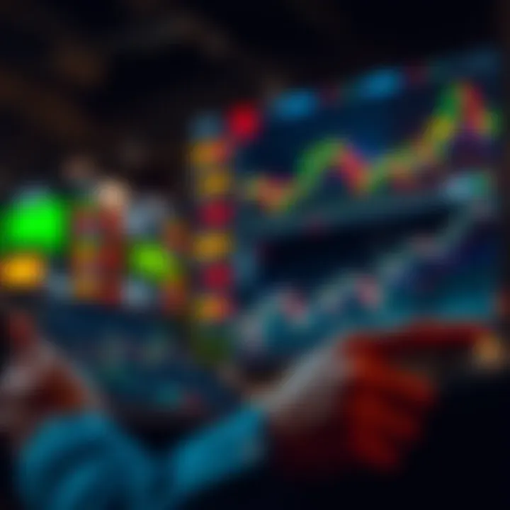 Illustration of a trader analyzing forex charts on a tablet before transitioning to live trading