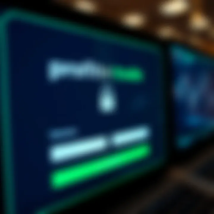 Secure login interface of Profit Trade platform showcasing username and password fields with a lock icon