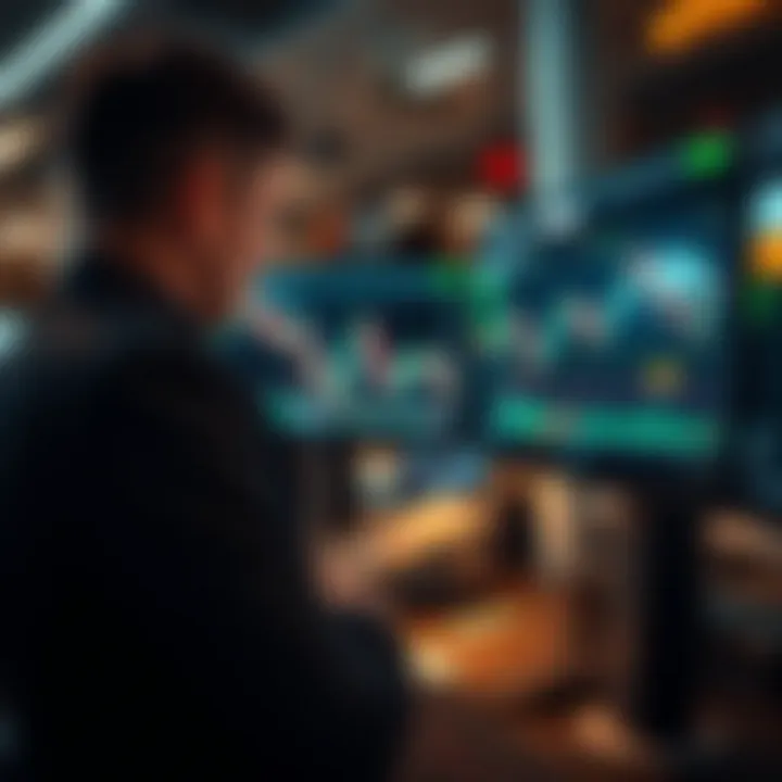 User navigating QXBroker.com trading platform interface with charts and tools