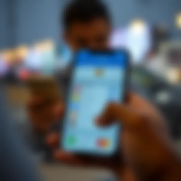 Mobile phone displaying digital cash withdrawal options in a banking app