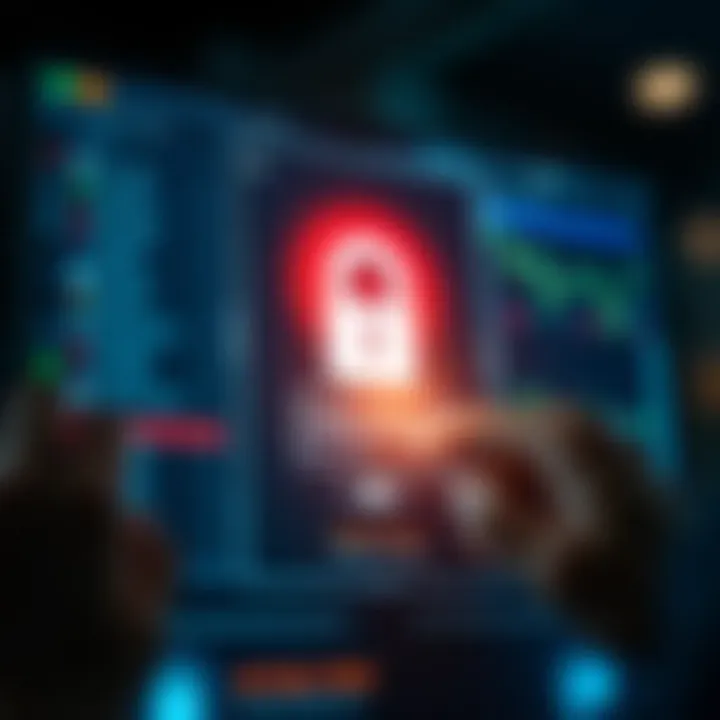 Secure login screen of a trading application emphasizing data protection and encryption