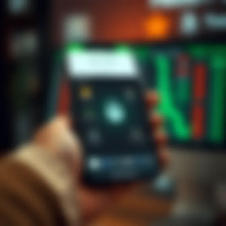 Secure Trading App with Reliable Support and Security Features Secure trading app on smartphone showing financial security icons and customer support features