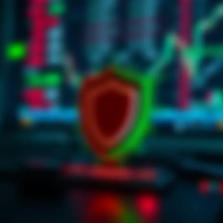 Digital security shield icon representing protection of personal and financial data in trading apps