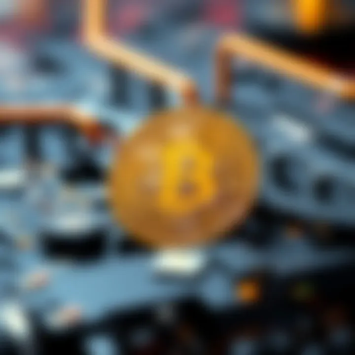 Bitcoin Cash Mining and Blockchain Concept Visual representation of Bitcoin Cash mining showing blockchain and cryptocurrency symbols