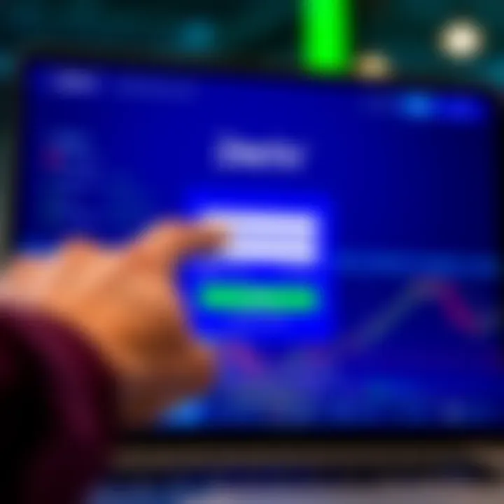 User entering credentials on trading platform login page