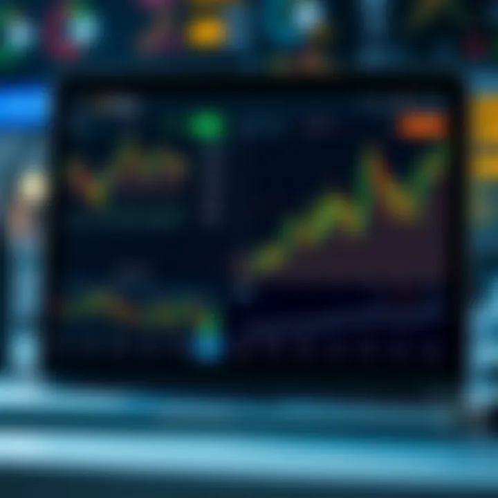 User interface of QXBroker trading app showing various financial instruments and market trends