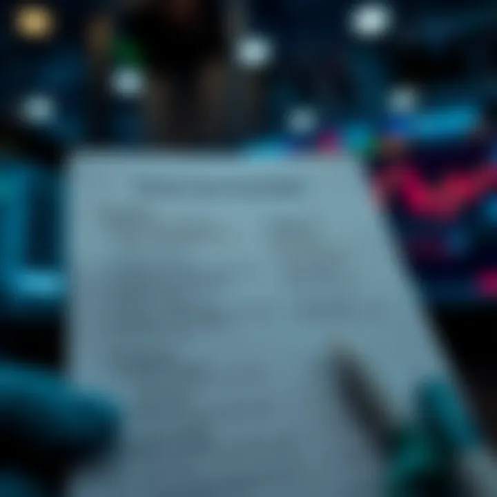 Checklist highlighting important features and security measures for selecting a reliable forex trading app