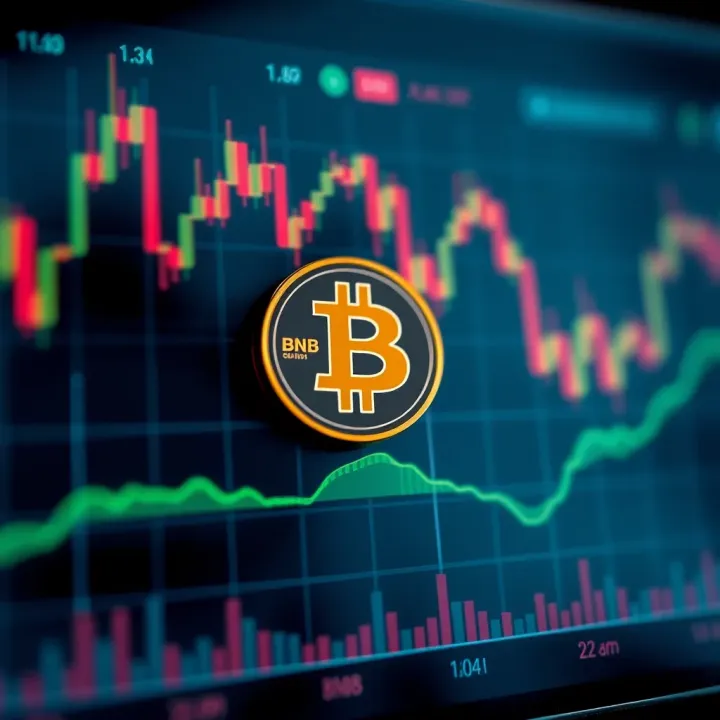 Technical indicators and market sentiment icons indicating BNB price forecast
