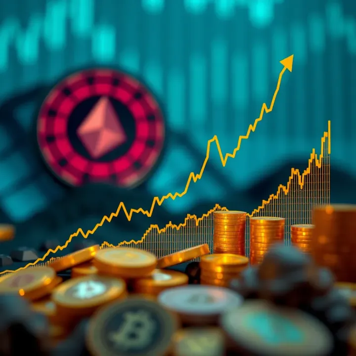 Graph showing the projected growth and fluctuations of Bonk cryptocurrency over the next two decades