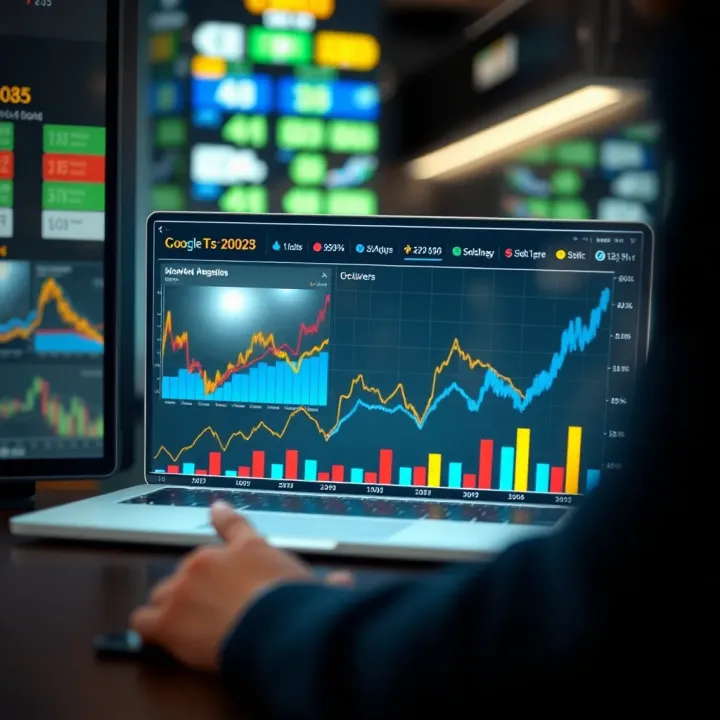 Illustration of market analysis highlighting risks and growth opportunities in technology sector