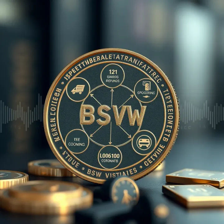 Diagram illustrating key technological features and market factors influencing BSW coin value