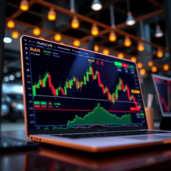 Graphical representation of a digital trading platform interface showing cryptocurrency derivatives trading elements
