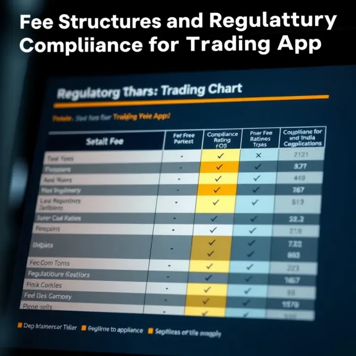 Comparison chart highlighting fee structures and compliance ratings of popular Indian trading applications
