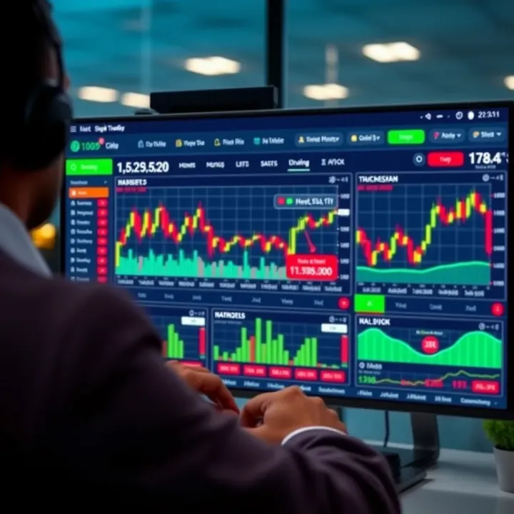 Simulated Trading Dashboard for Skill Building and Confidence Virtual trading dashboard showing simulated stock market data and portfolio management tools