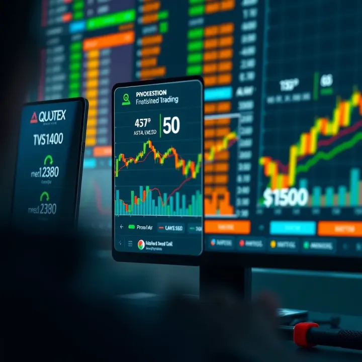 Trading Tools and Account Features on Quotex for Indian Traders Graphical representation of trading tools and account features available to Indian traders on Quotex