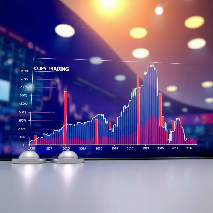 Graph showing investment growth and risk indicators related to copy trading strategies