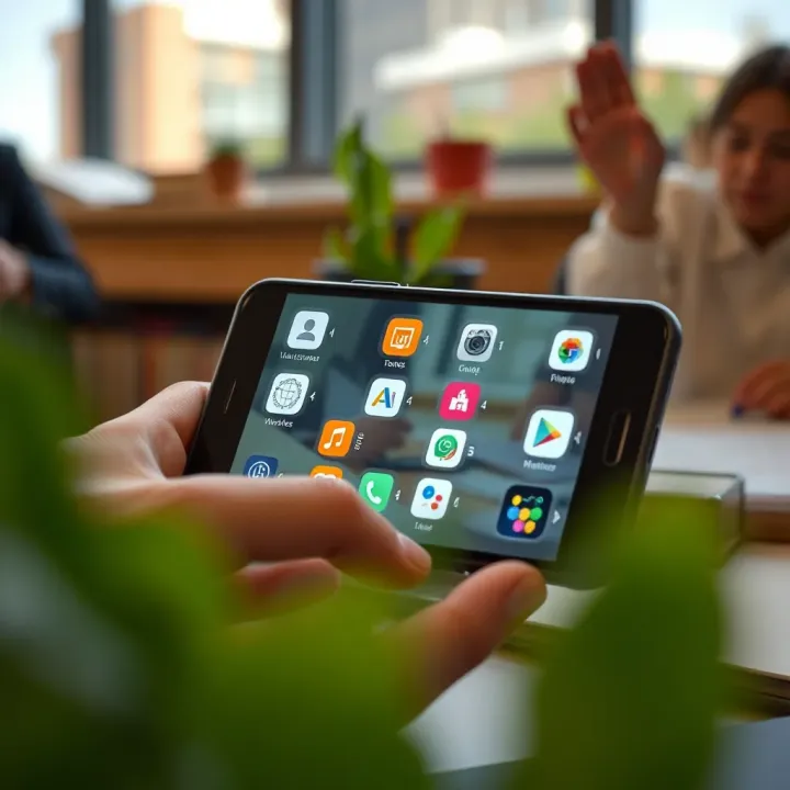 Using Technology to Enhance Learning and Academic Organization Digital tools and apps displayed on a smartphone supporting study and organization