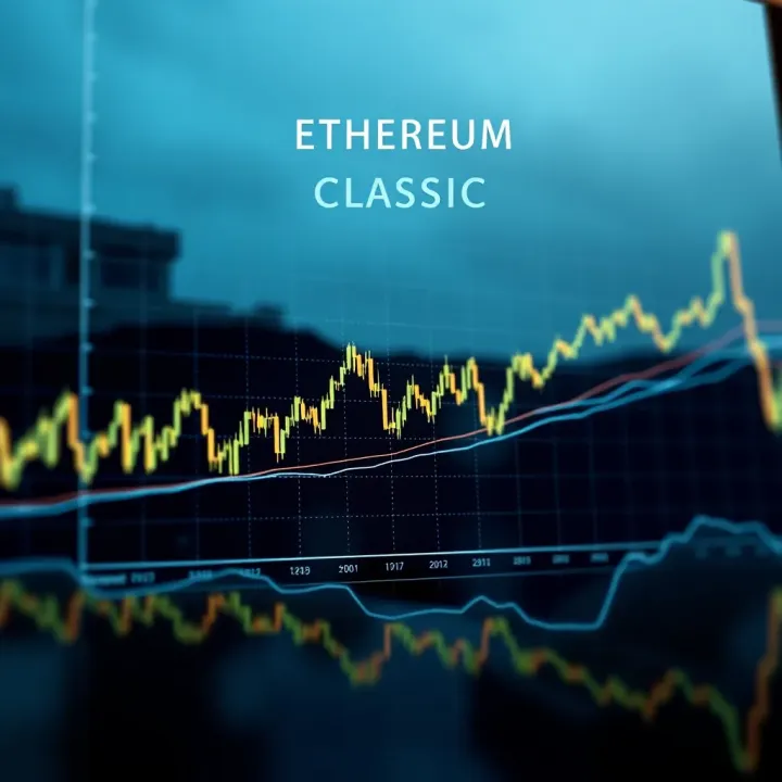 Graph showing the historical price movement of Ethereum Classic with trend lines and key support levels