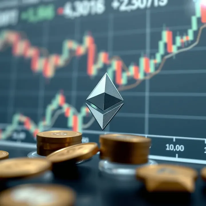 Graph showing Ethereum price movements influenced by market trends and external factors