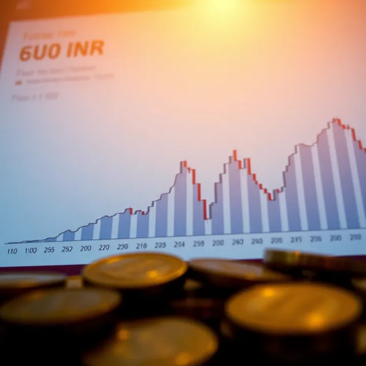 Graph showing the fluctuations in Euro to Indian Rupee exchange rate over recent months