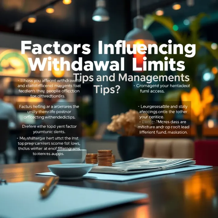Visual representation of factors affecting withdrawal limits and tips for efficient fund access