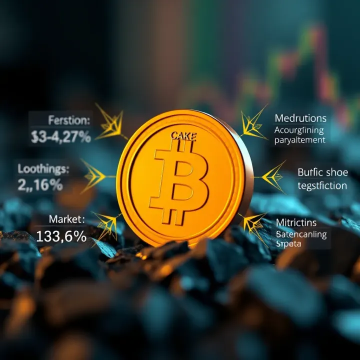 Conceptual illustration showing key factors influencing Cake Coin's valuation including market demand and expert forecasts