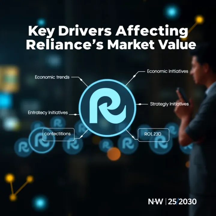 Visual representation of major factors impacting Reliance Industries’ market value including economic trends and strategic initiatives