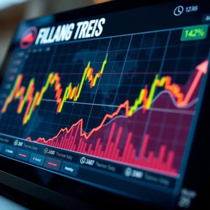 Graph showing foreign exchange market trends and currency fluctuations