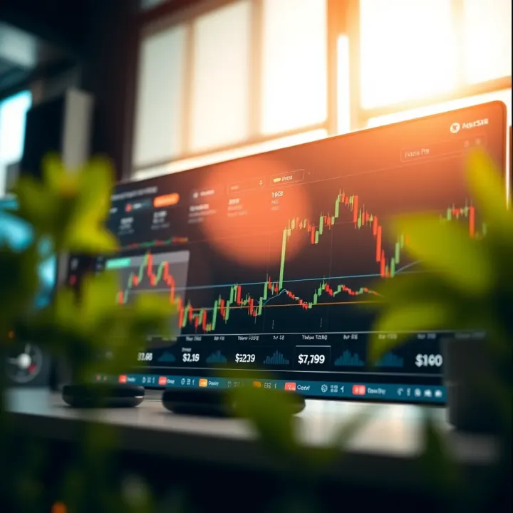 Dashboard of a forex trading app demo showing live currency charts and trading options