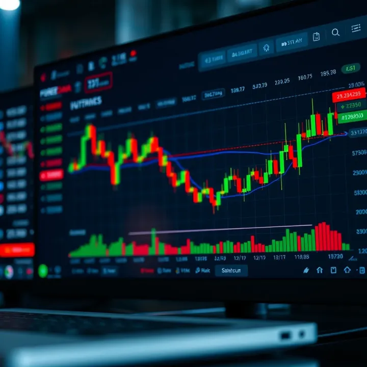 Forex trading platform interface showing currency charts and trading options